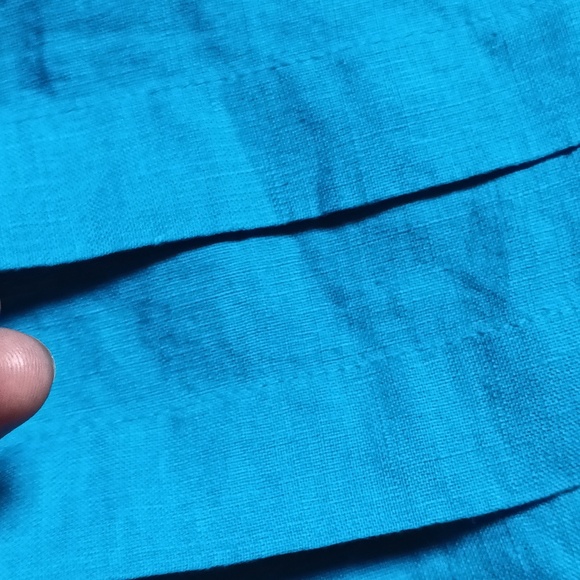 Flax by Jeanne Englehart sleeveless high neck pockets decorative pin tucks  L - Picture 3 of 9